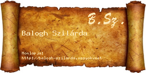 Balogh Szilárda névjegykártya